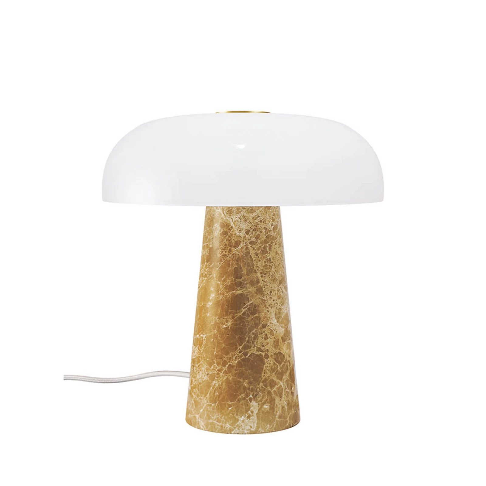 Lampa stołowa Glossy, beżowo-biała, wysokość 24 cm, marmur/szkło