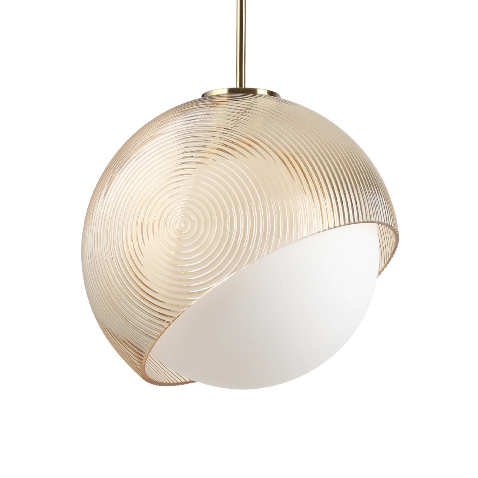 Żyrandol IDEAL LUX Bloom, średnica 30 cm, mosiądz, metal/szkło