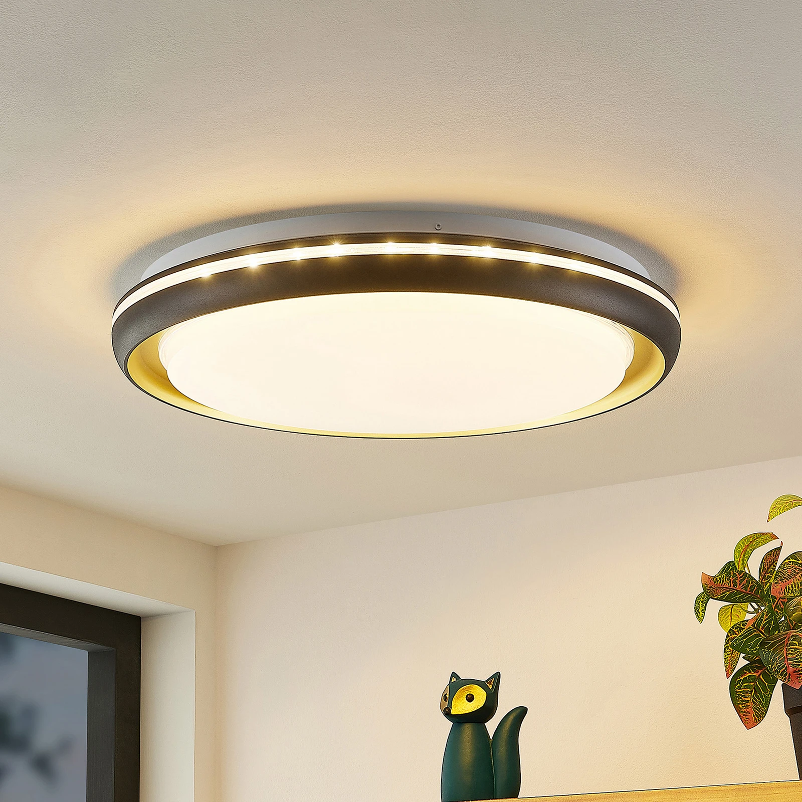 Lindby Melchioris lampa sufitowa LED, okrągła