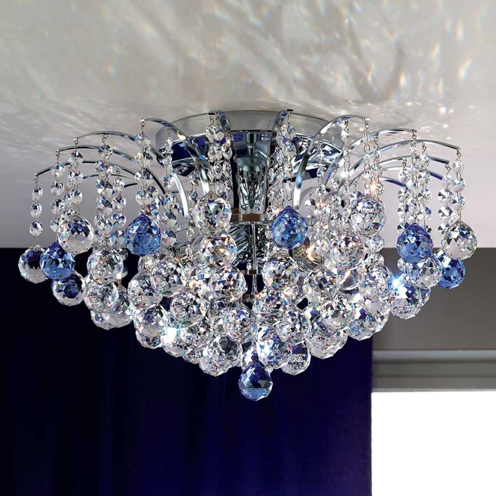 Lampa sufitowa LENNARDA niebieski, chromowy