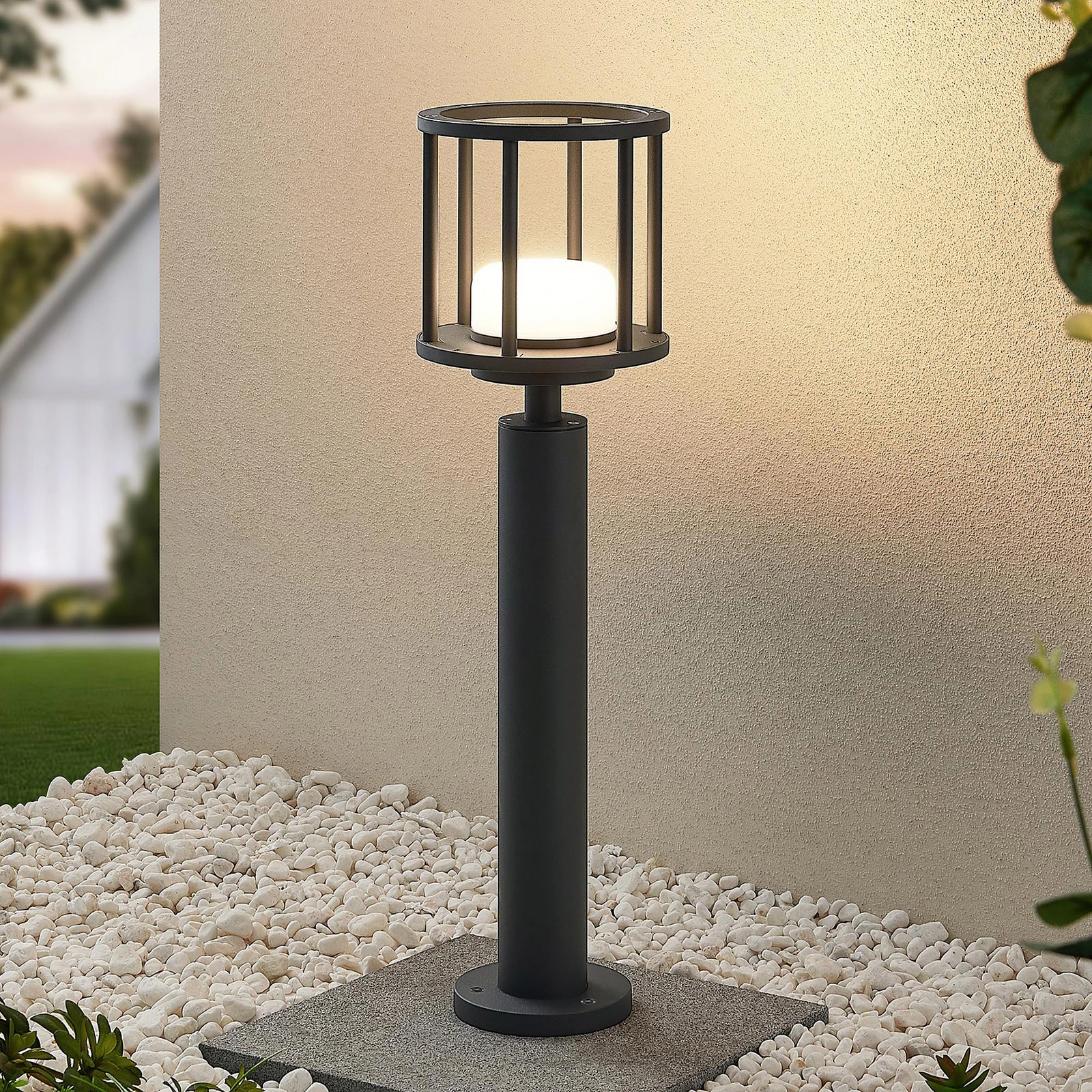 Lucande Berenike 60 cm słupek oświetleniowy ciemnoszary, metal, GX53