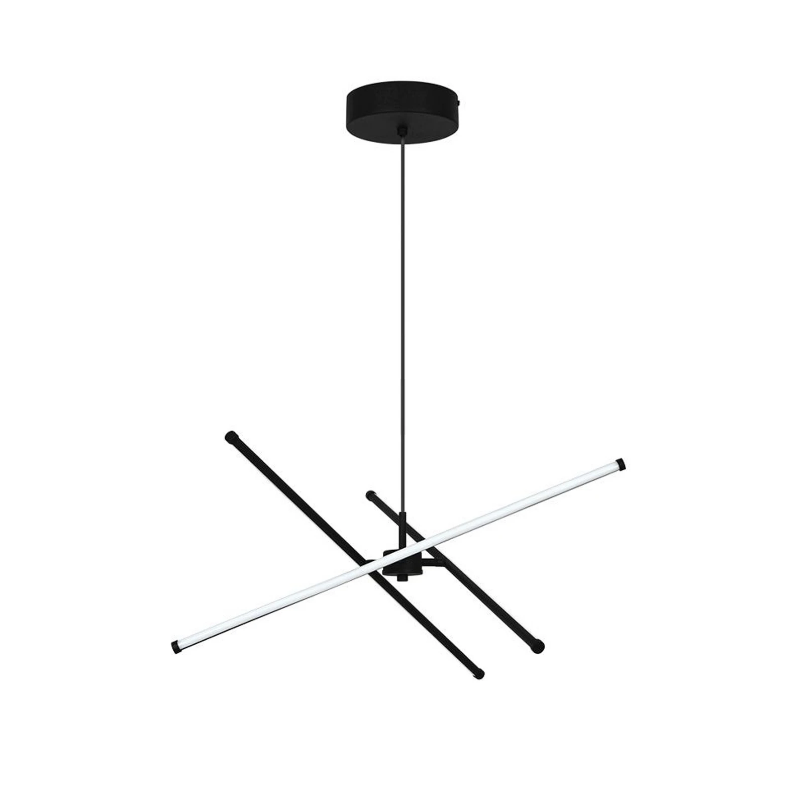 Lampa wisząca LED Sandy, długość 60 cm, czarna, metal