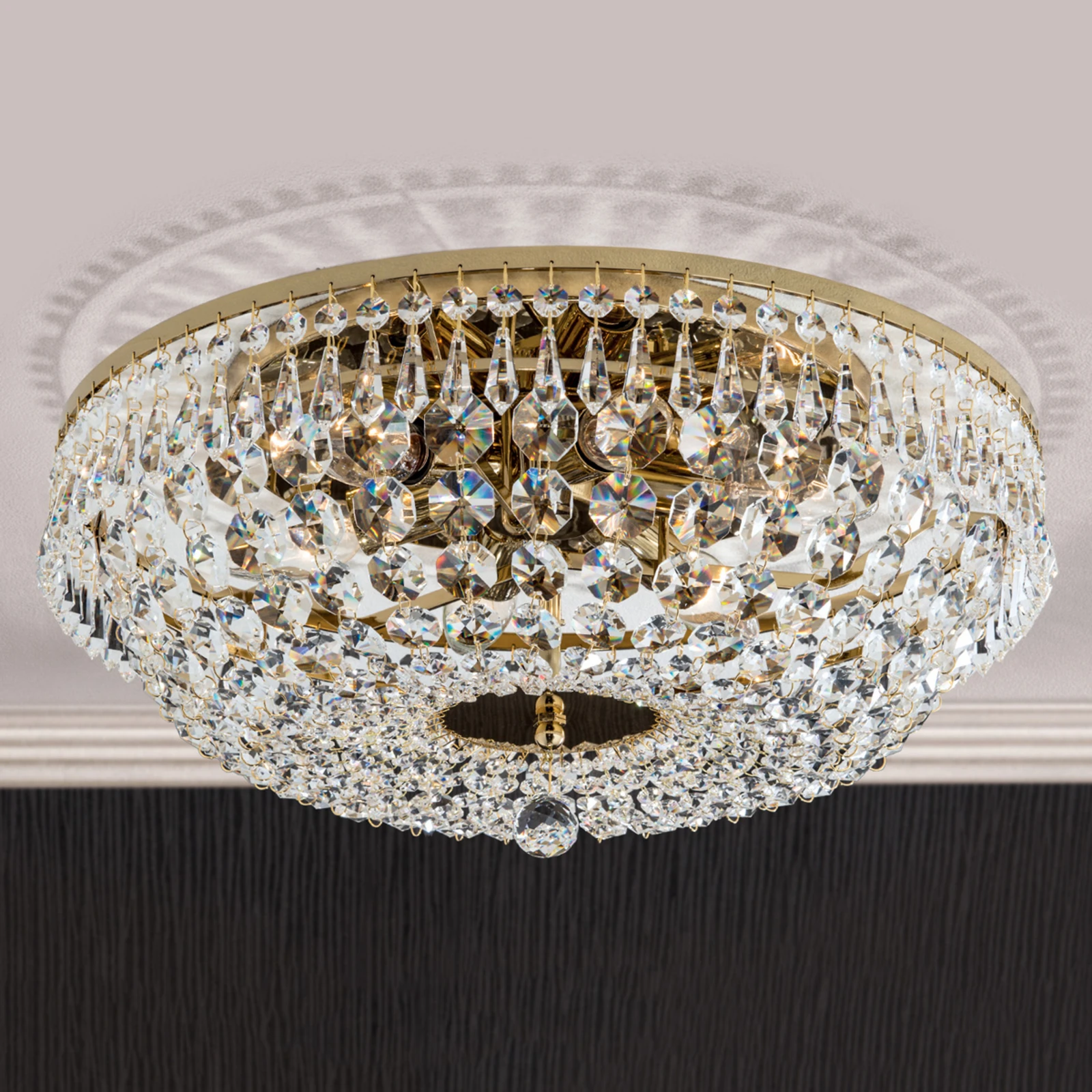 SHERATA - okrągła lampa sufitowa śr. 45 cm, złota