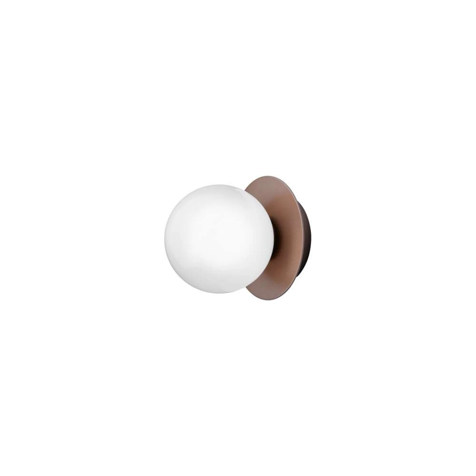 Nuura Liila 1 lampa ścienna/sufitowa, Ø 14 cm IP44, brąz/opal