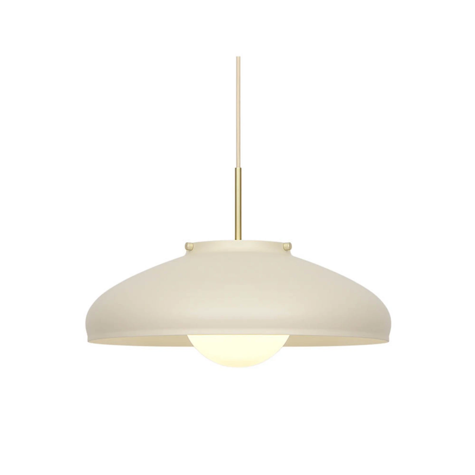 Lampa wisząca Latif, kolor beżowy, Ø 40 cm, mosiądz