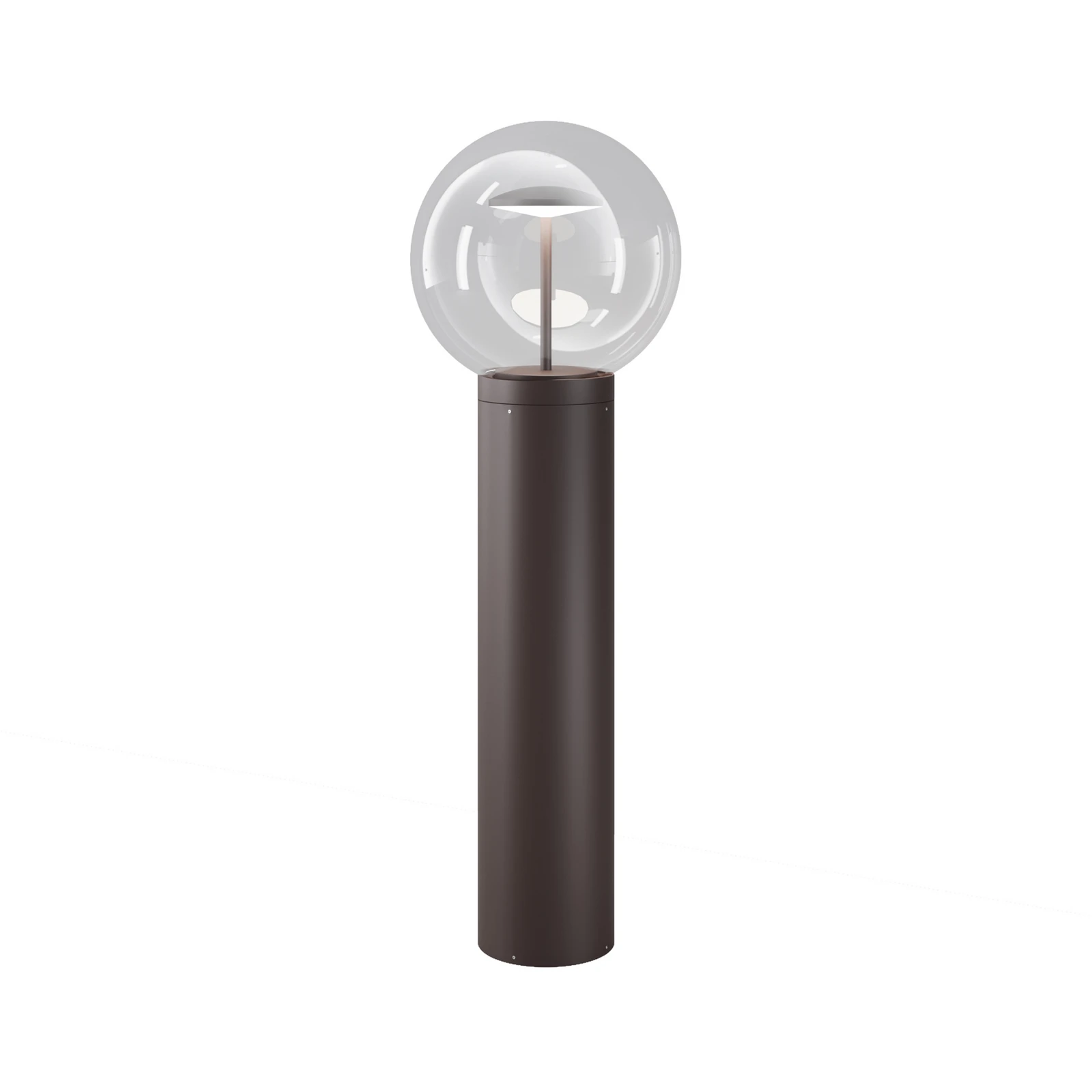 Słupek oświetleniowy LED Velora, brązowy, wysokość 60 cm, metal/szkło, IP65
