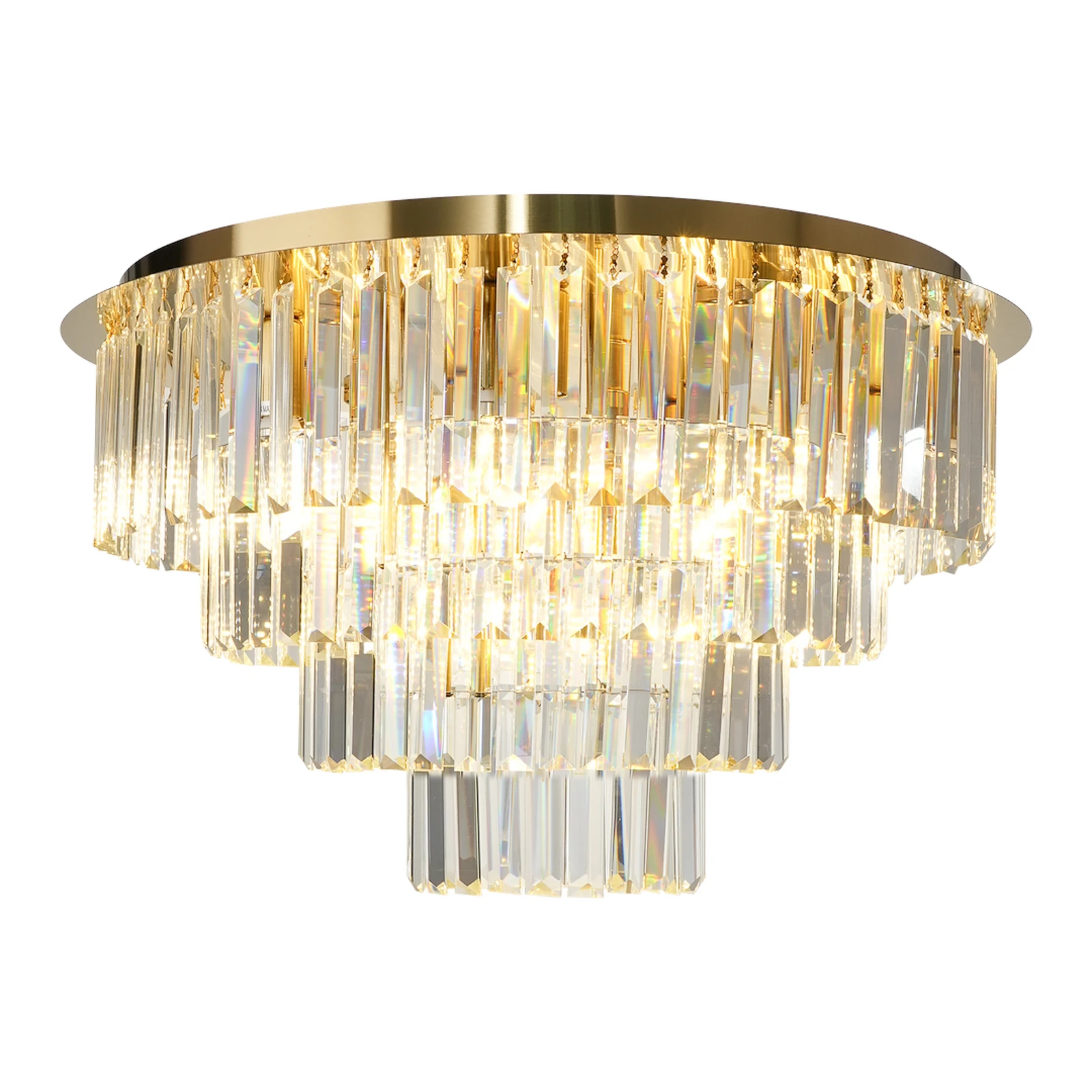 Lampa sufitowa Milano, Ø 60 cm, złota/kryształ, szkło, 9 x E14