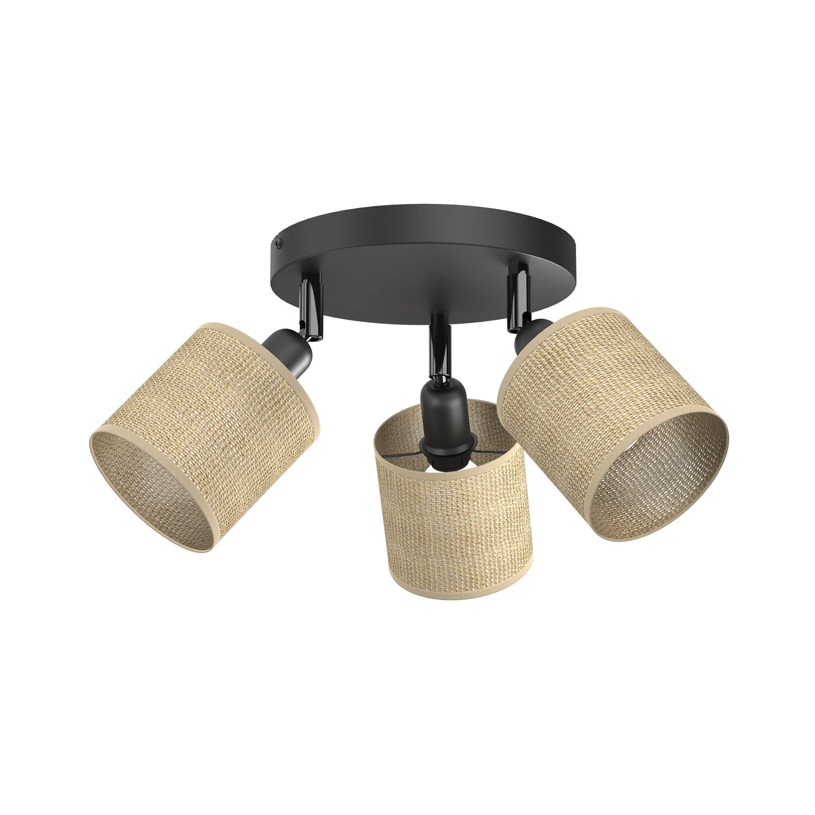 Lampa sufitowa Adeline, 3-punktowa, juta, okrągła, Ø 45 cm