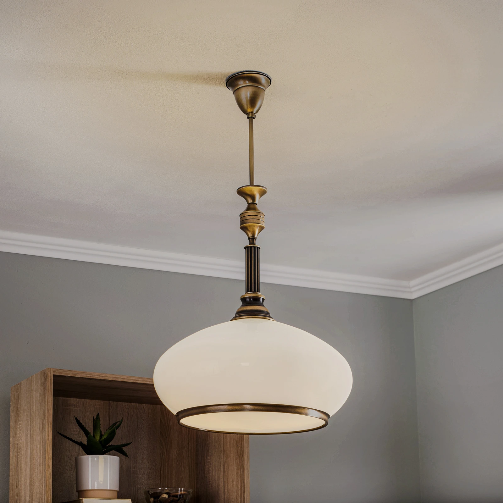 Lampa wisząca Petro z kloszem szklanym, 1-punktowa