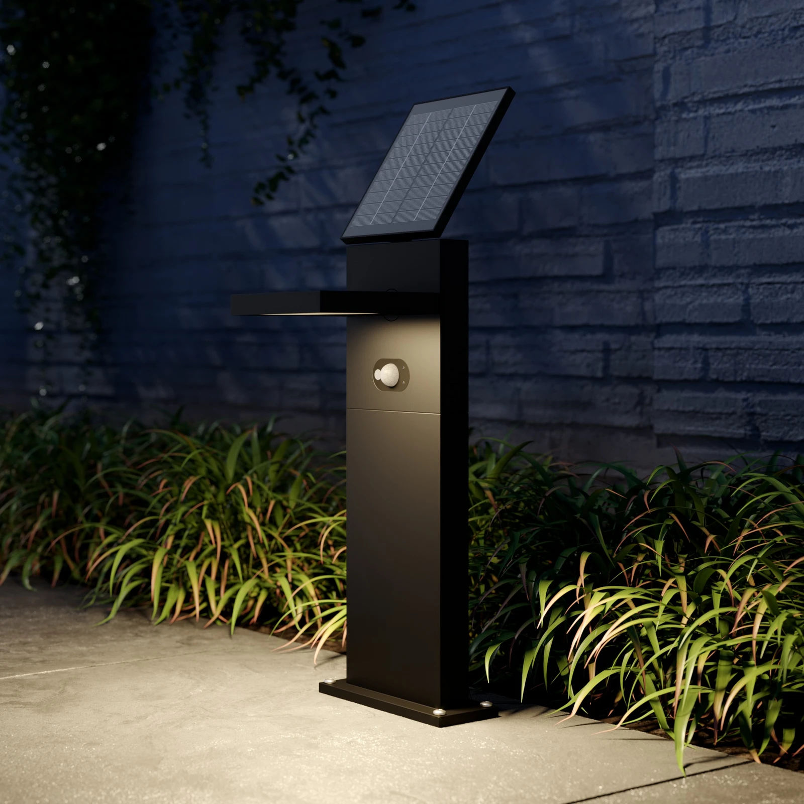 Lucande LED lampa solarna Silvan, 60 cm, czujnik, antracytowy