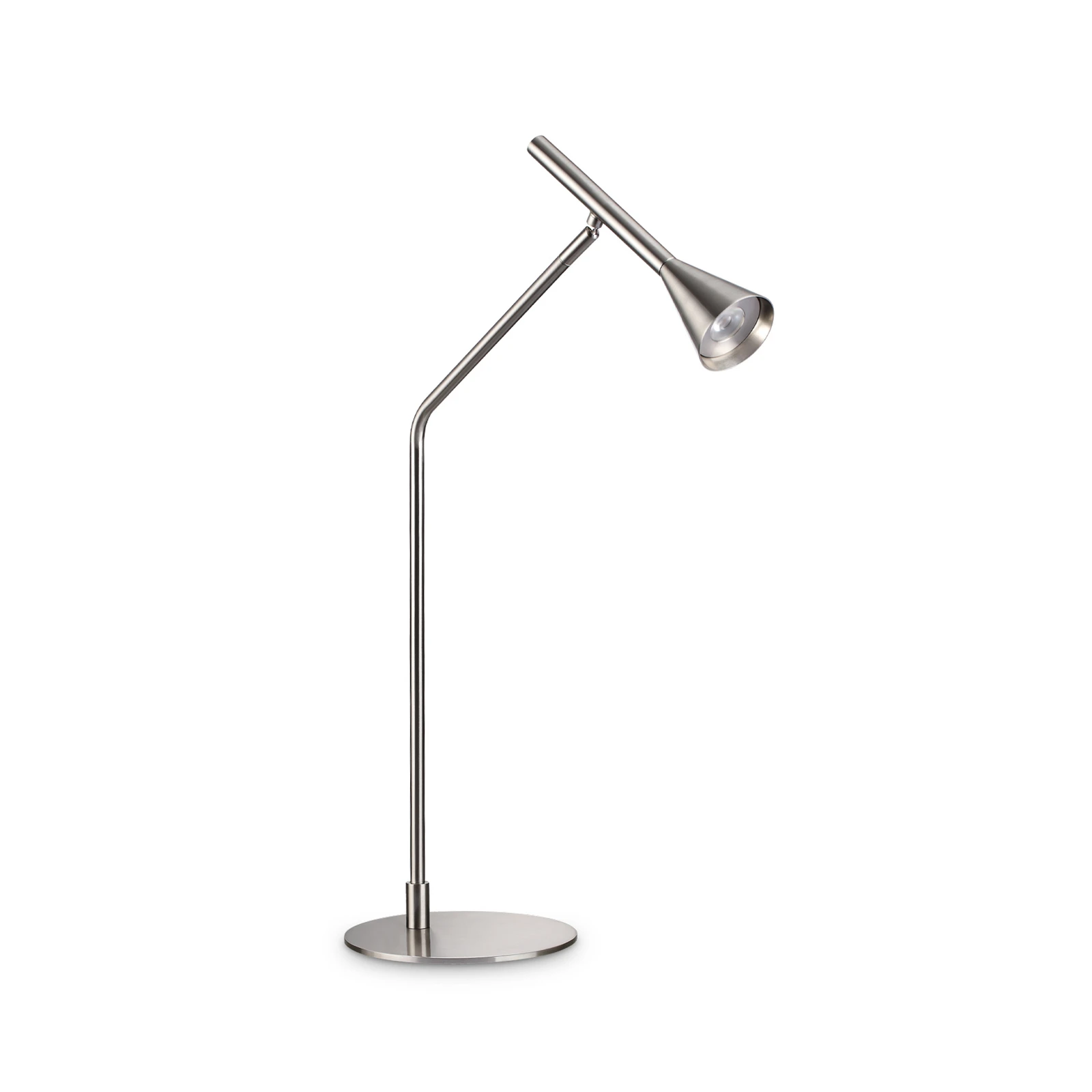 Lampa stołowa LED IDEAL LUX Diesis, nikiel, wysokość 65 cm, ściemniacz