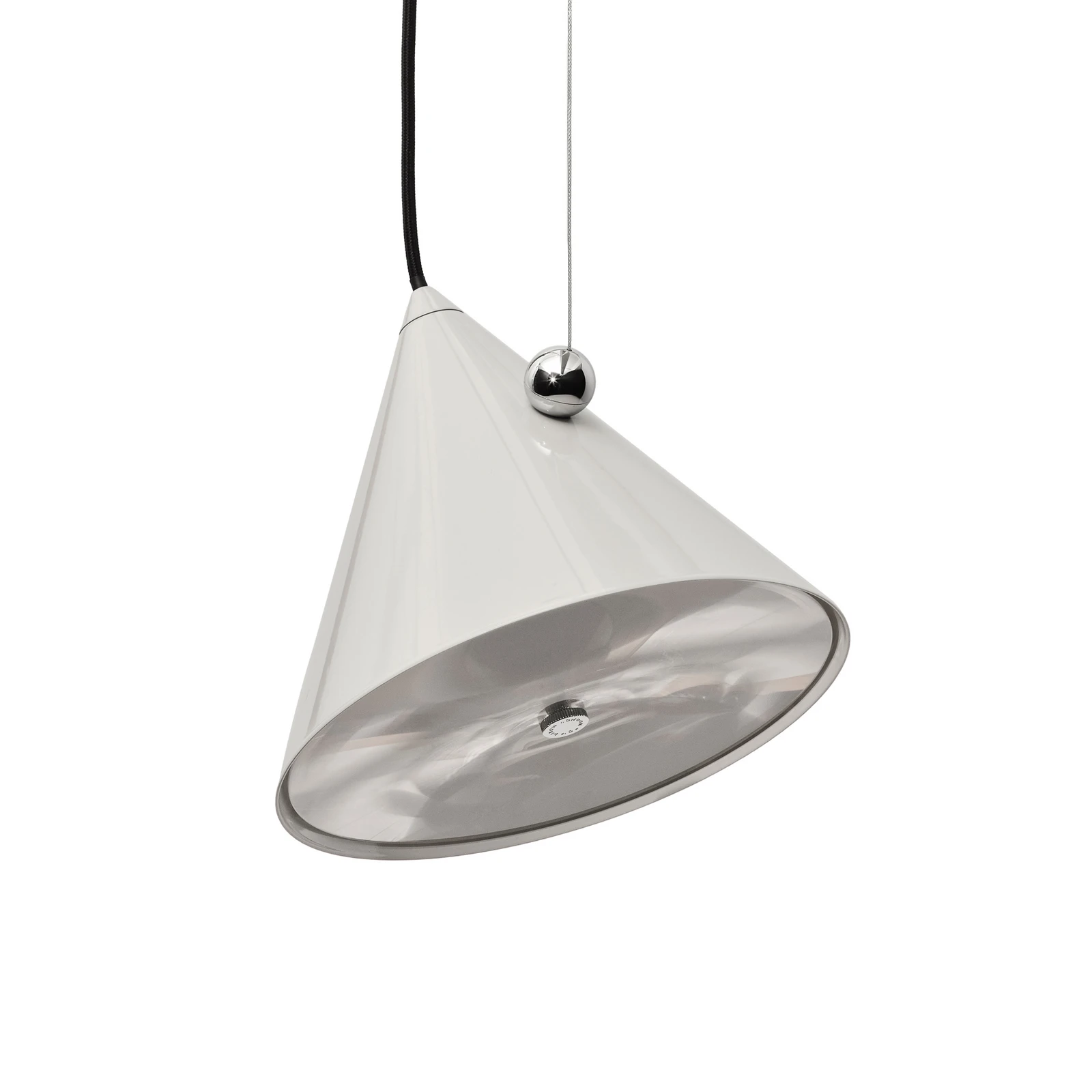Żyrandol LED Tom Dixon Pose, szaro-beżowa, Ø 25 cm stal ściemniany