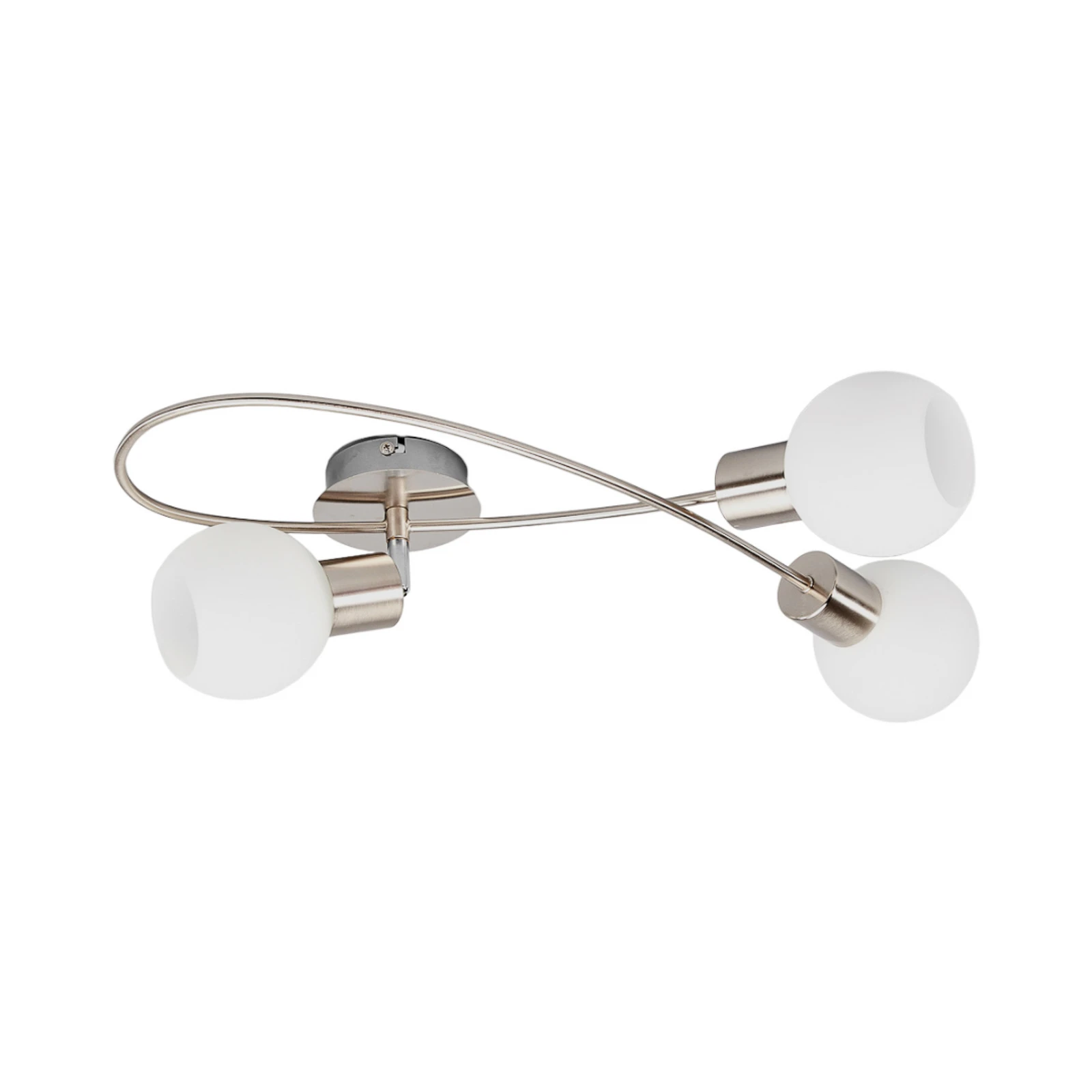 Lampa sufitowa Lindby Elaina, 50 cm, 3-punktowa, nikiel, szkło, E14