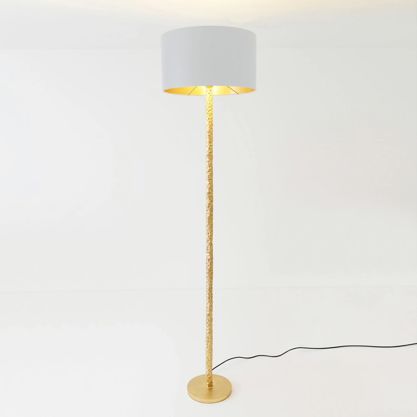 Lampa podłogowa Cancelliere Rotonda jedwab biały/złoty
