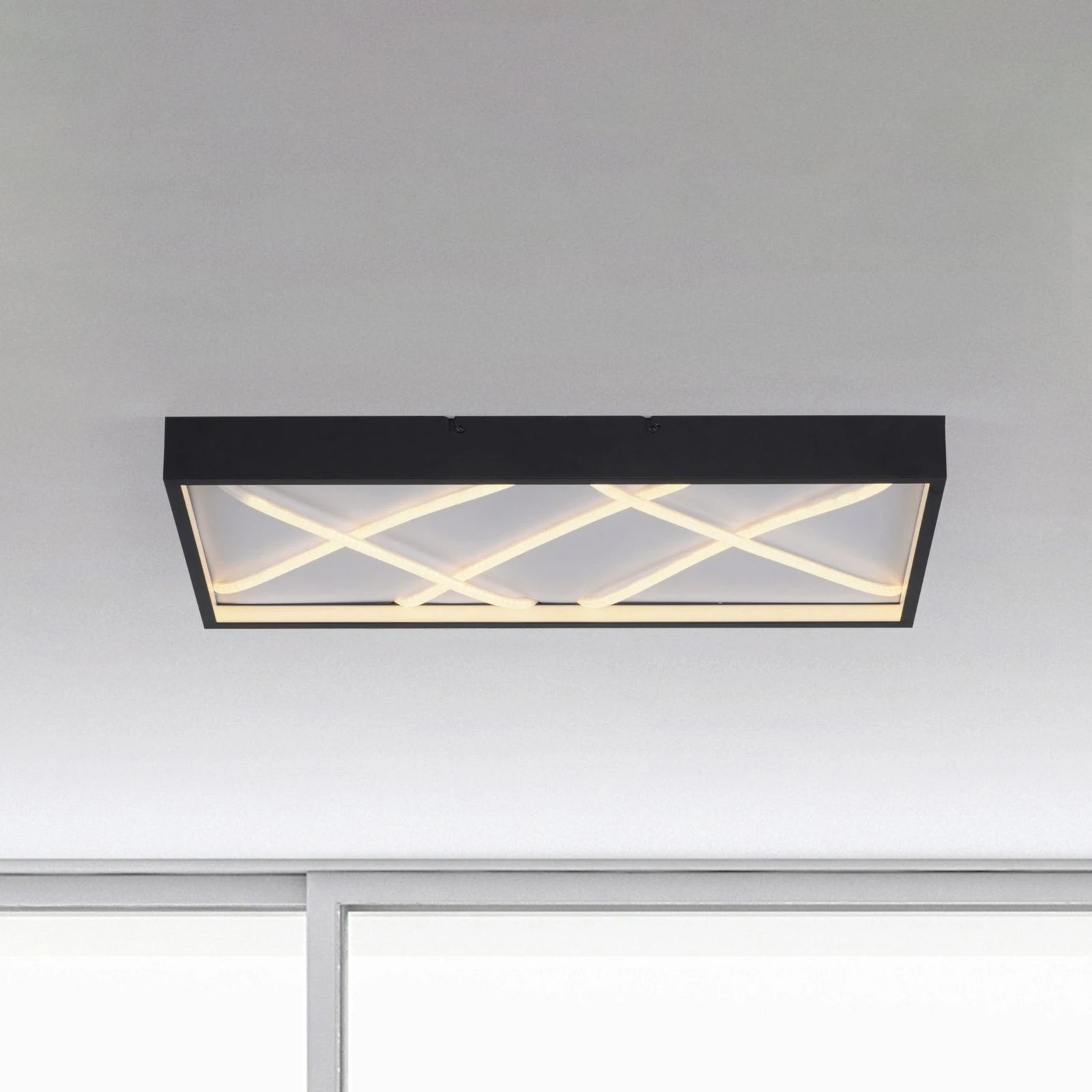 JUST LIGHT. lampa sufitowa LED Mikado, 60 x 30 cm, czarne