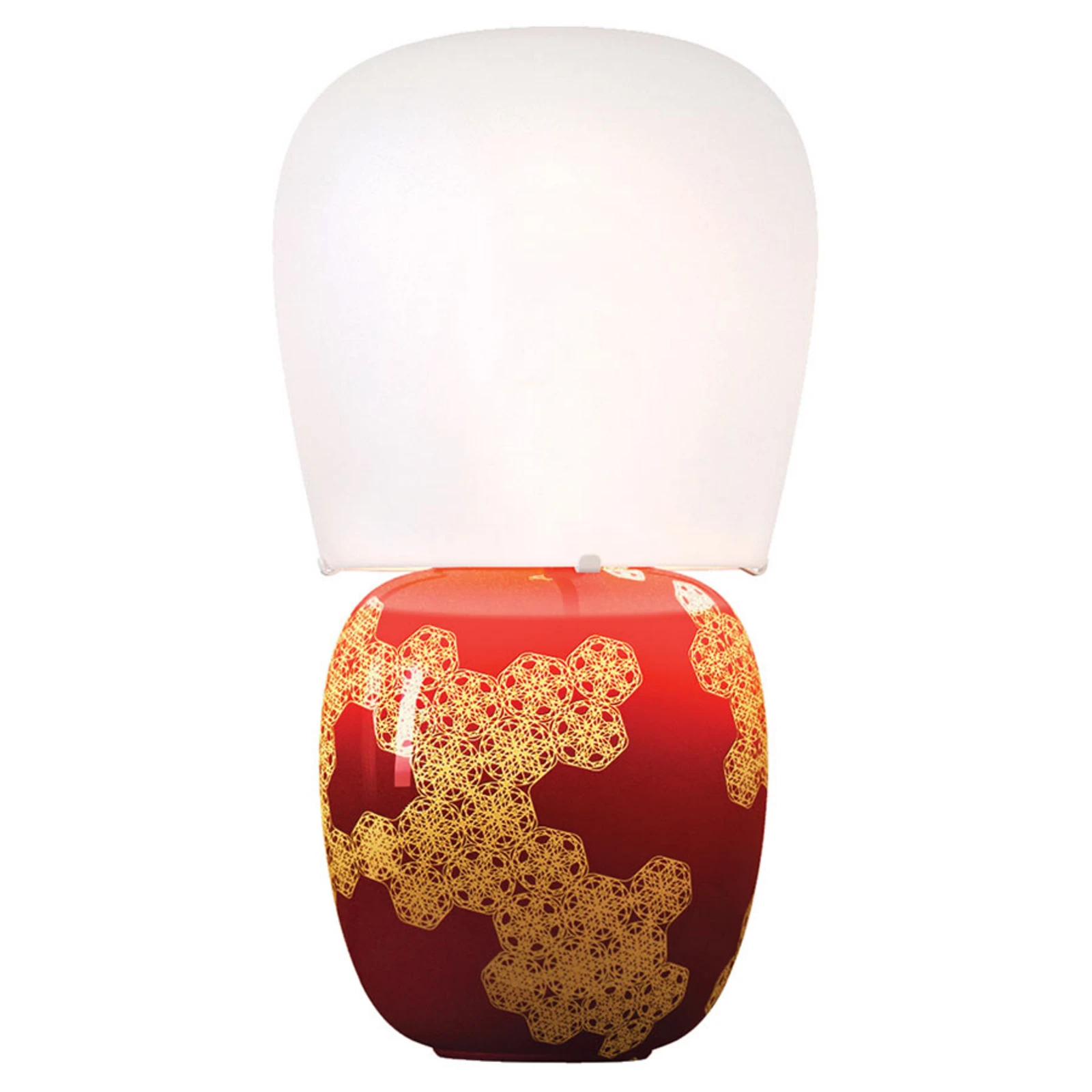 kdln Lampa stołowa Hive, czerwona, wysokość 47 cm ceramika/szkło