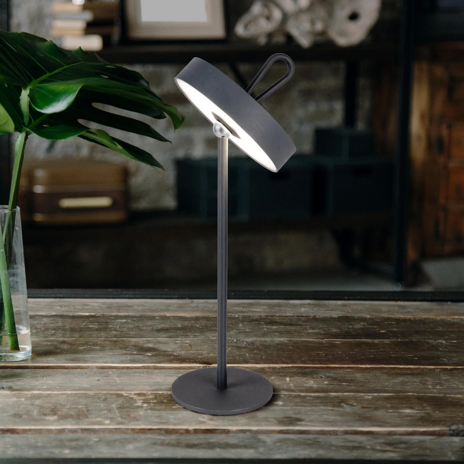 Akumulatorowa lampa stołowa LED Ella, magnetyczna, szara