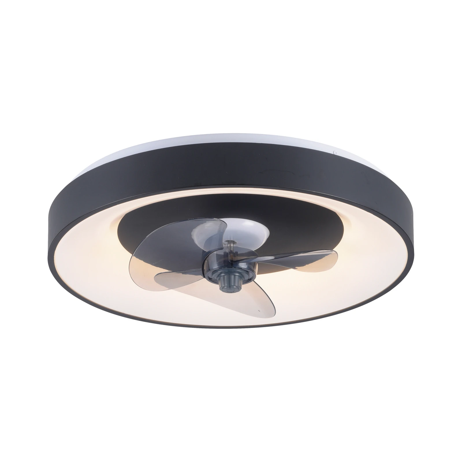 Wentylator sufitowy LED Venika, czarny CCT, z pilotem, średnica 48,6 cm