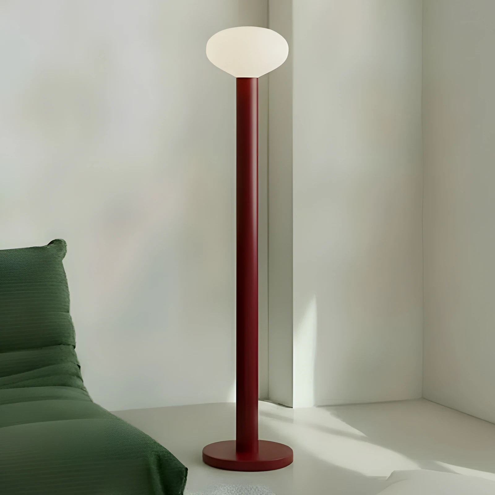 Lampa stojąca Flo, czerwona, wysokość 138 cm, 1-punktowa, szkło