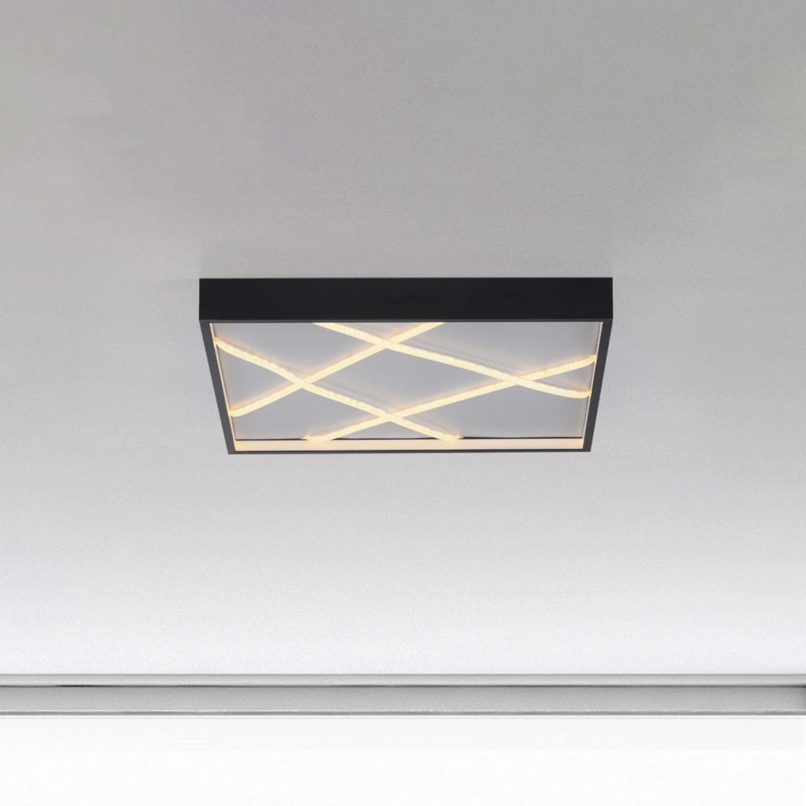 JUST LIGHT. lampa sufitowa LED Mikado, 50 x 50 cm, czarne
