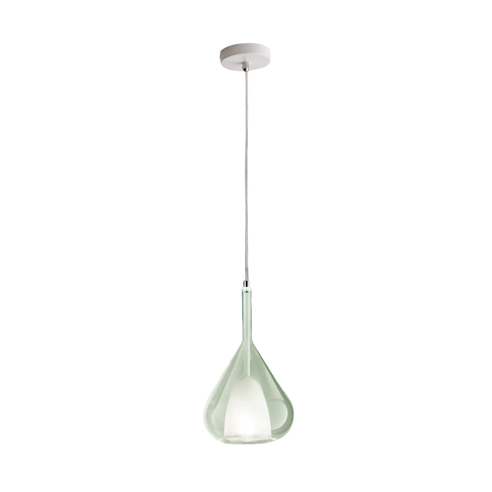 Lampa wisząca fioletowa, zielona, 1-punktowa, szkło