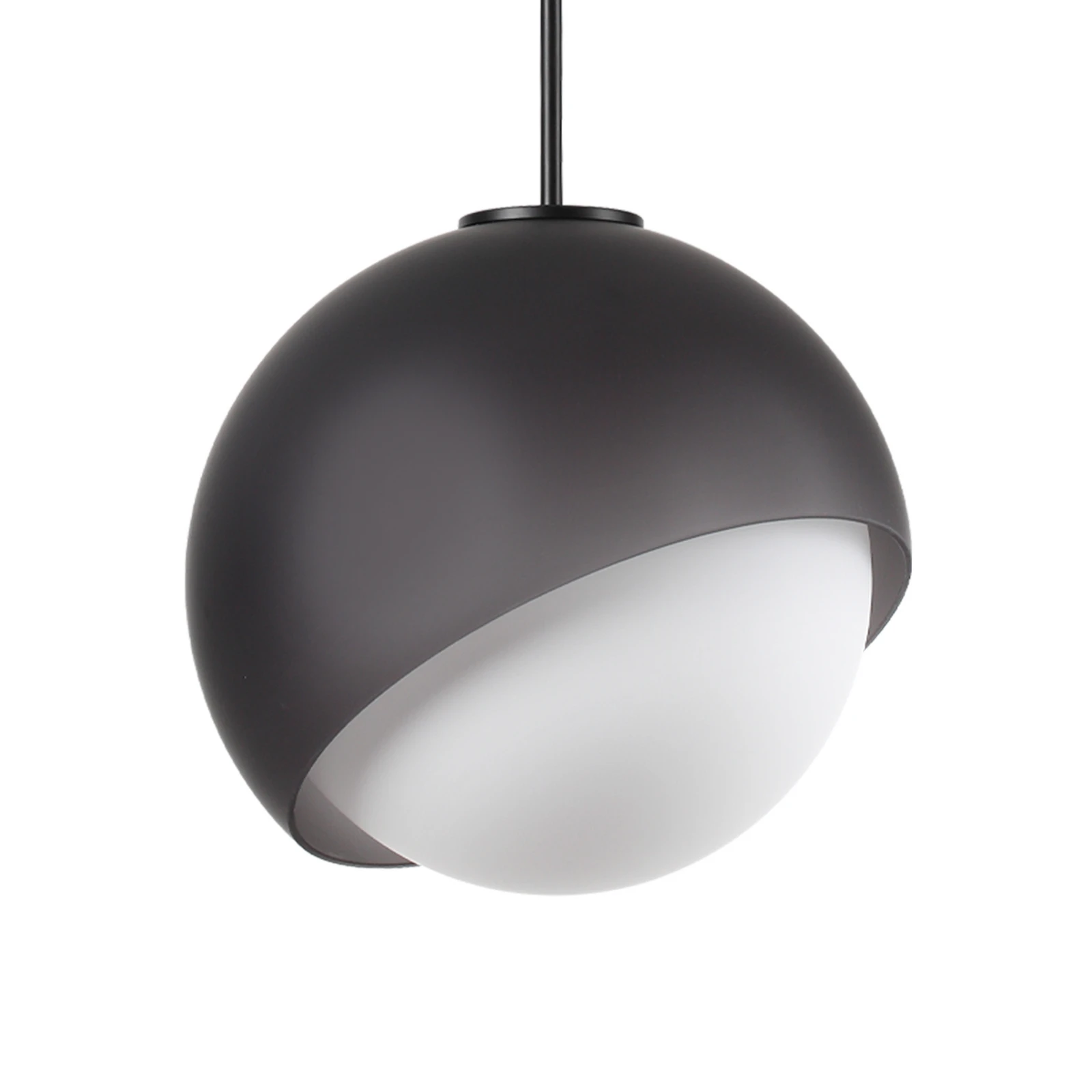 Żyrandol IDEAL LUX Bloom, średnica 30 cm, czarna, metal/szkło