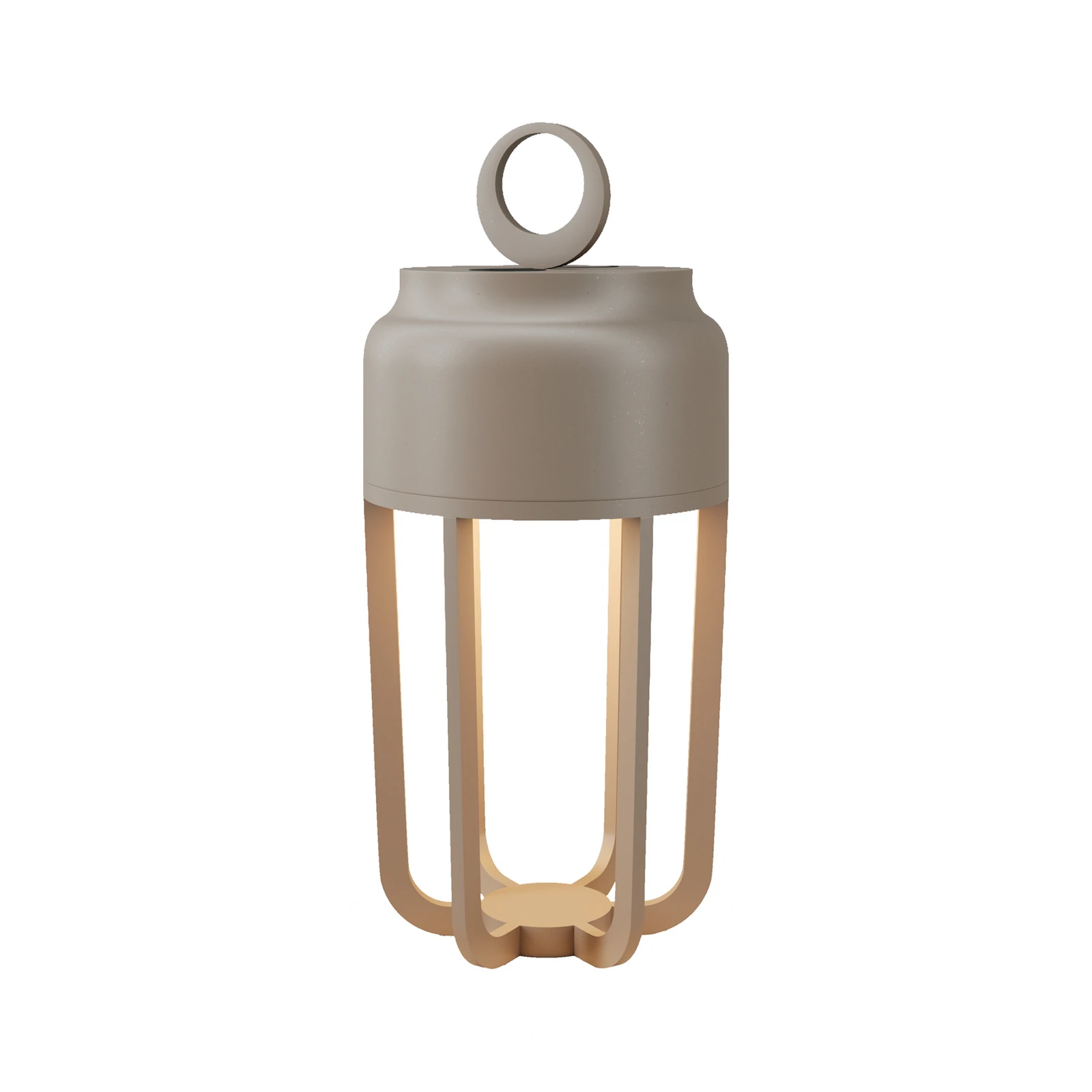 Lampa stołowa LED z akumulatorem Vetra, beżowa, wysokość 22 cm, metalowa, IP54,
