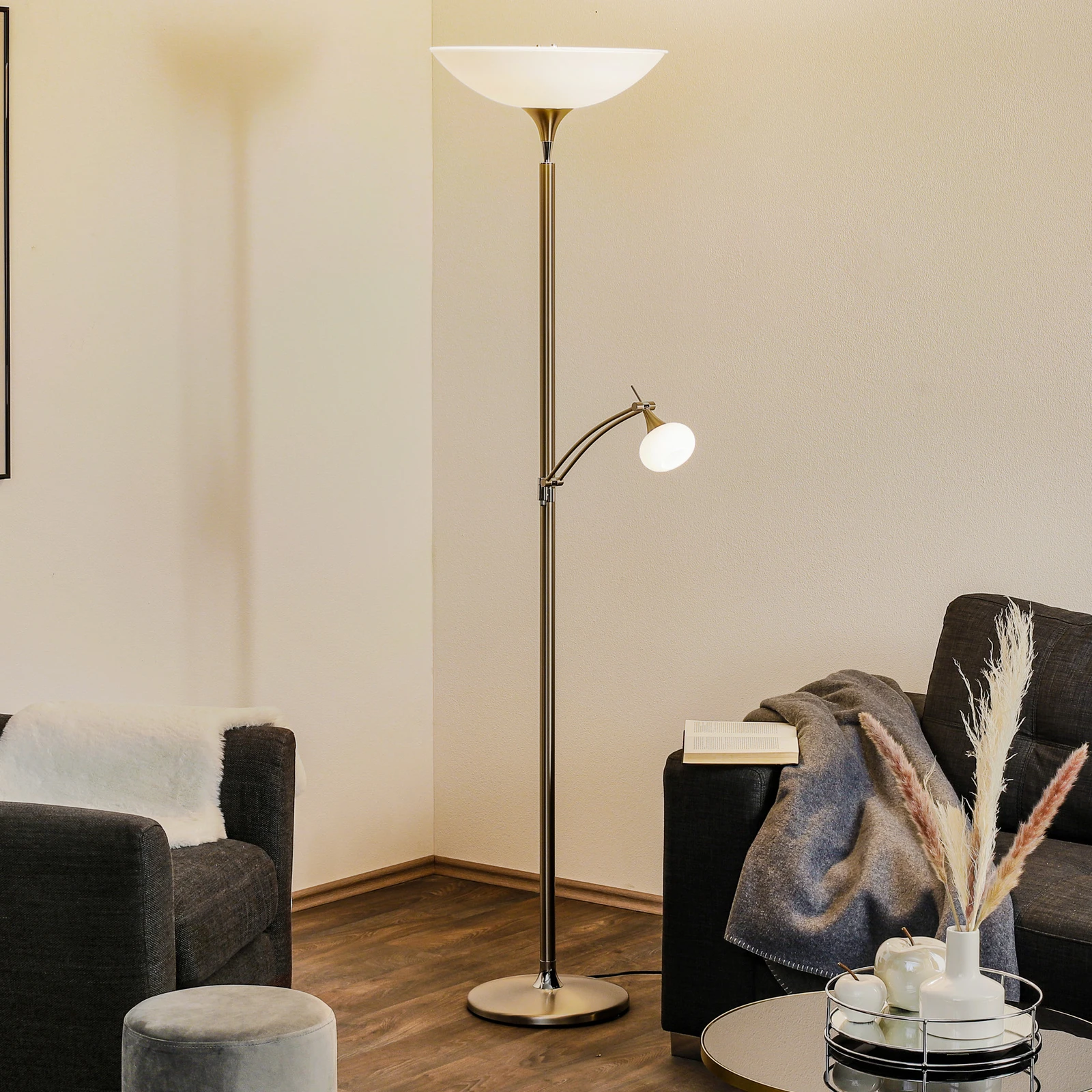 Lampa oświetlająca sufit BANKAMP Opera ramię do czytania ściemniany nikiel