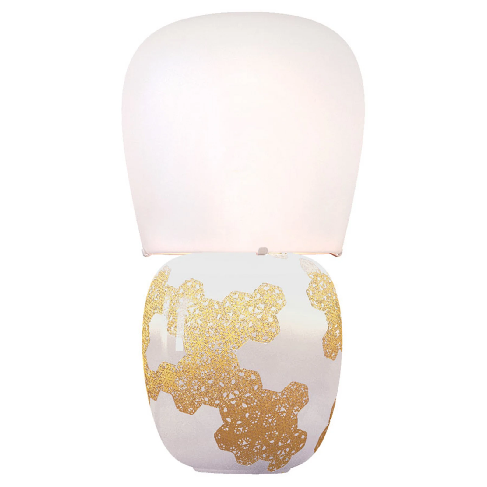 kdln Lampa stołowa Hive, biała, wysokość 47 cm ceramika/szkło