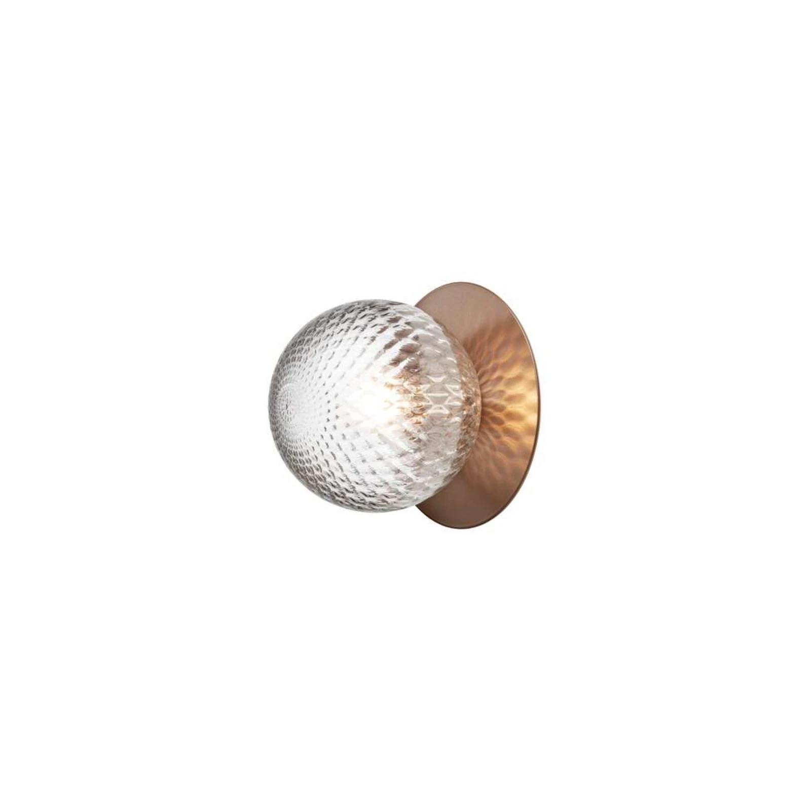 Lampa ścienna Nuura Liila 1, Ø 16,5 cm, IP44, brązowa/przezroczysta
