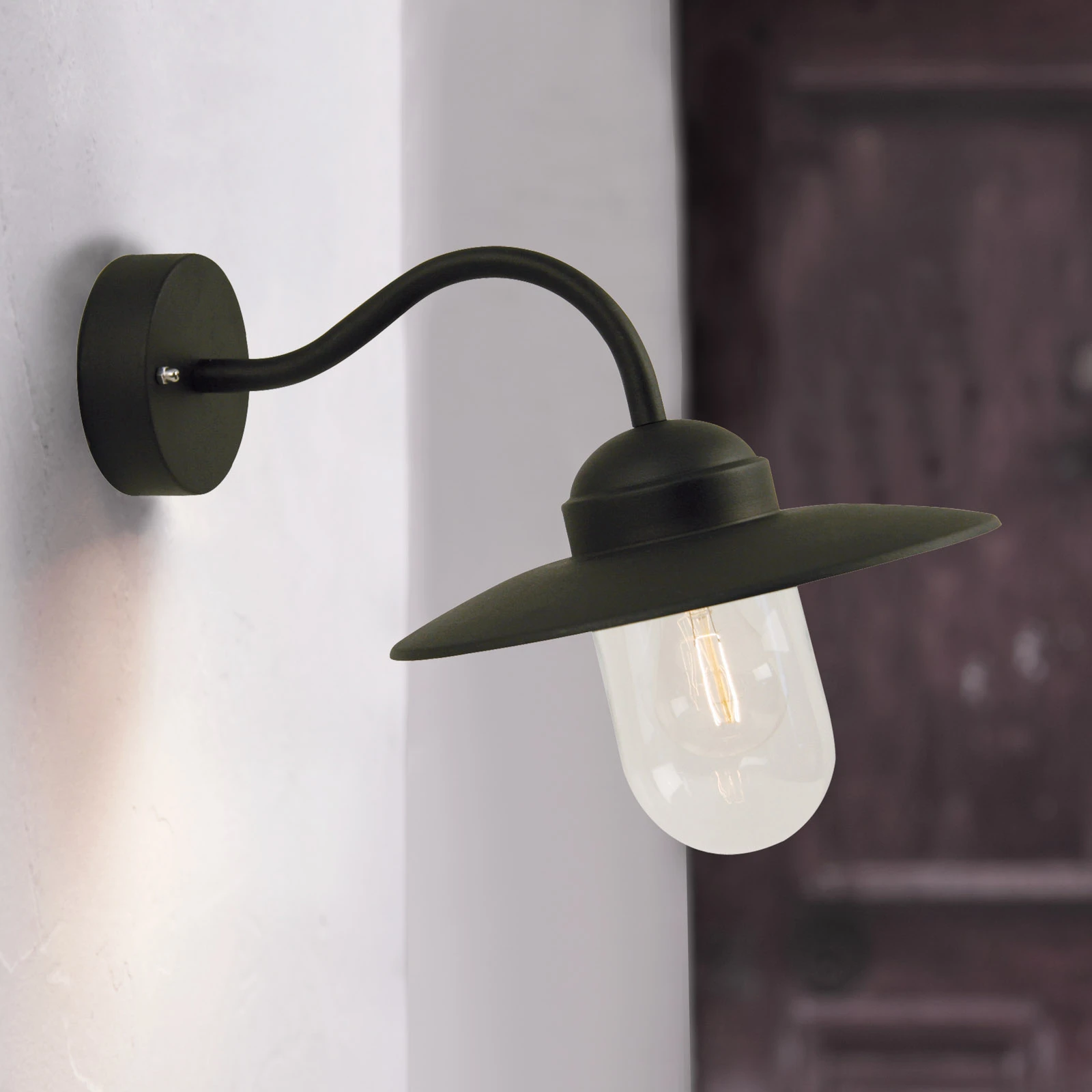 Zewnętrzna lampa ścienna LUXEMBOURG czarna