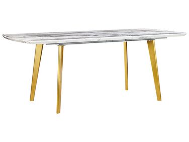 Stół do jadalni rozkładany MOSBY Marmur/ złoty 160/200 cm 90 cm
