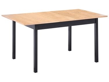 Stół do jadalni rozkładany HOUSTON Jasnobrązowy/ czarny 120/150 cm 90 cm Drewno sosnowe