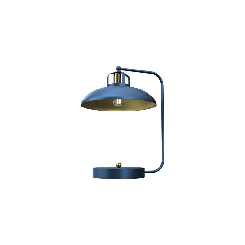 Lampka Biurkowa Felix Navy Blue/Gold 1Xe27