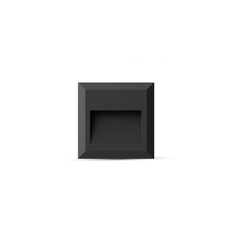 Oprawa Schodowa 2W Led V-Tac Czarna Kwadrat 230V Ip65 Vt-1152 3000K 70Lm