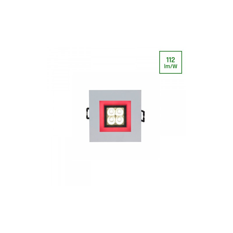 Fiale 4Led 4X1W 30St 230V Square Z Ramką Czerwonąww Oczka Ledowe &