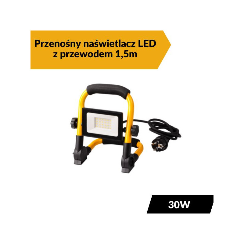 Przenośny Naświetlacz Led Z Przewodem 1,5M 30W