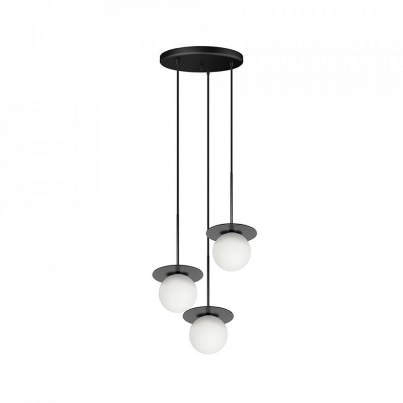 Borra B 3P Czarna Potrójna Sufitowa Lampa Wisząca