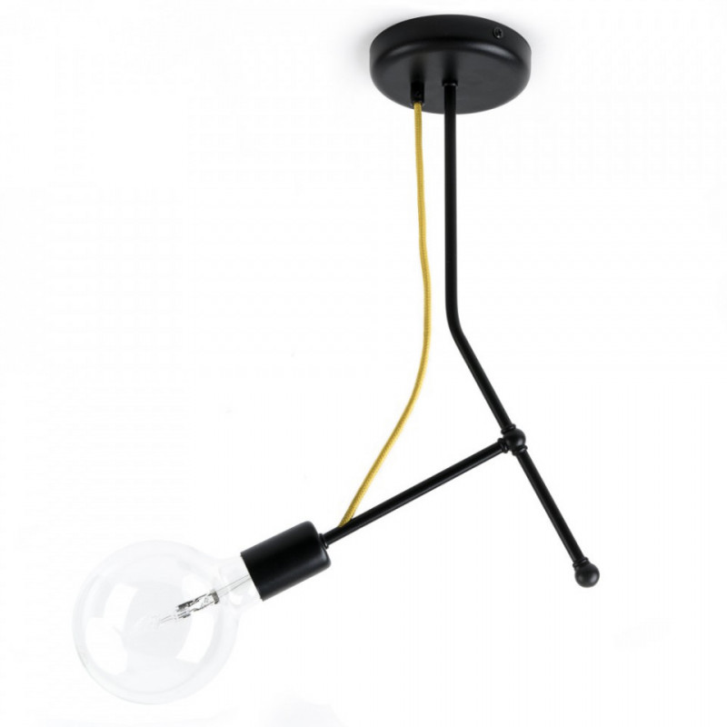Czarna Lampa Sufitowa Loft Tubo 3 Lampa Z Metalowych Rurek Kolorowe Kable
