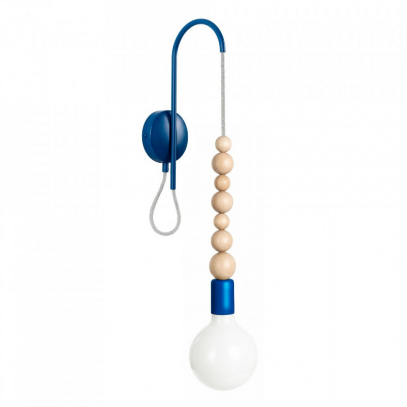 Lampa Ścienna Loft Sfarer Ciemnoniebieski Strukturalny Kinkiet Kolorowe Kable