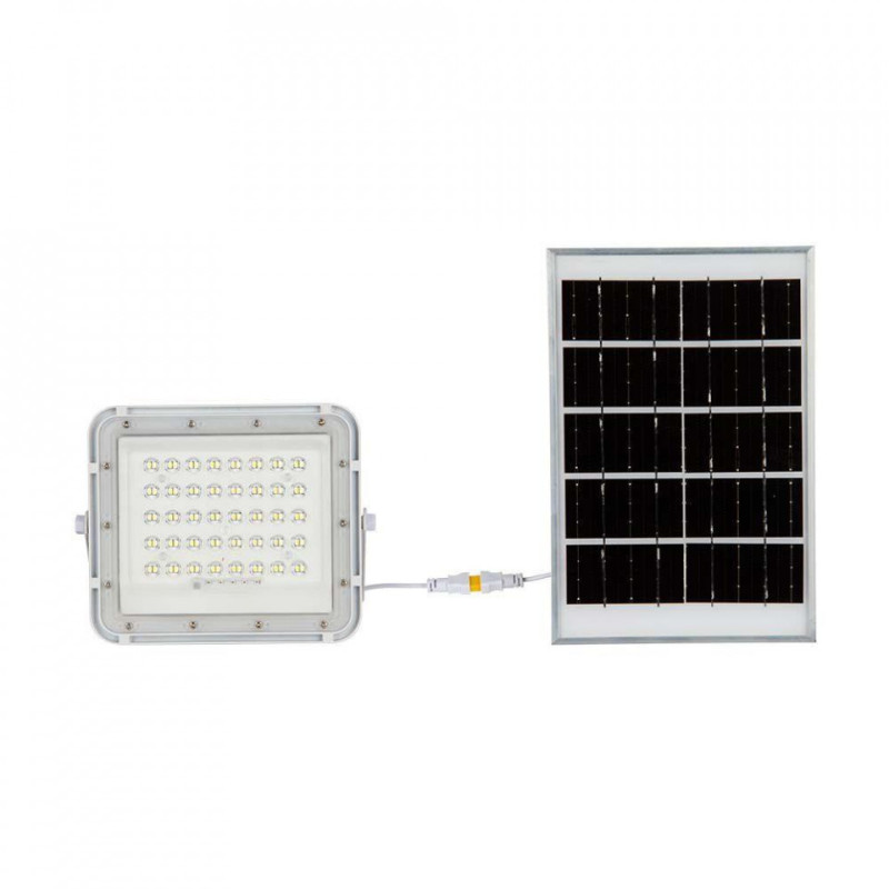 Projektor Led Solarny V-Tac 40W Pilot, Auto, Timer, Ip65 Biały Vt-40W-W 6400K 400Lm 2 Lata Gwarancji