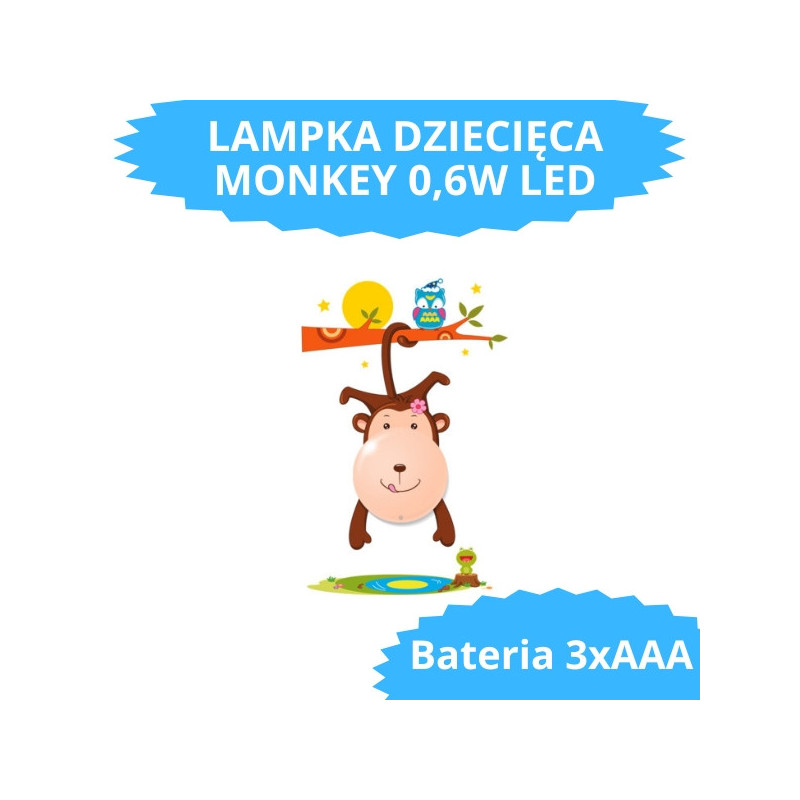 Lampka Dziecięca Monkey 0,6W Led