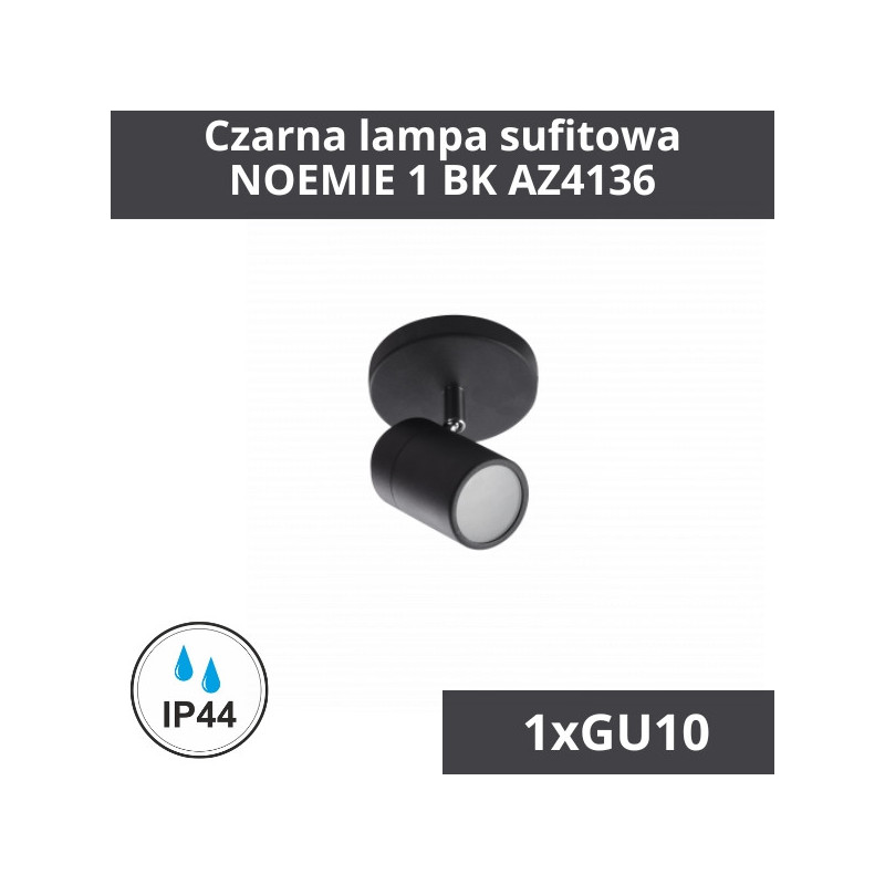 Czarna Lampa Sufitowa Noemie 1 Bk Az4136