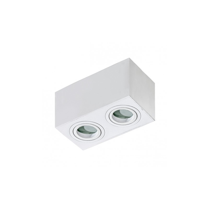 Biała Podwójna Lampa Natynkowa Brant 2 Square Ip44