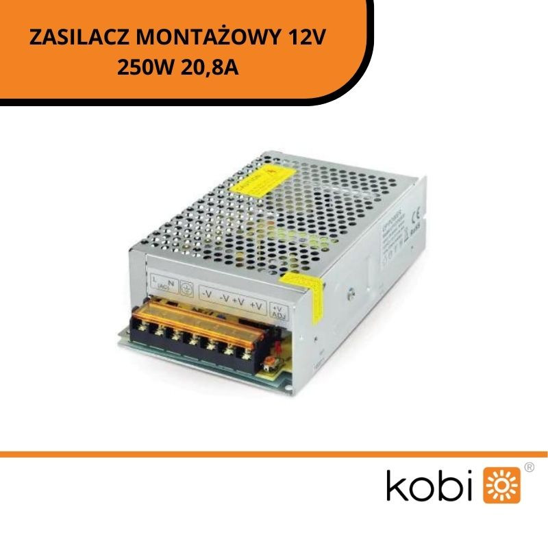 Zasilacz Montażowy 12V 250W 20,8A