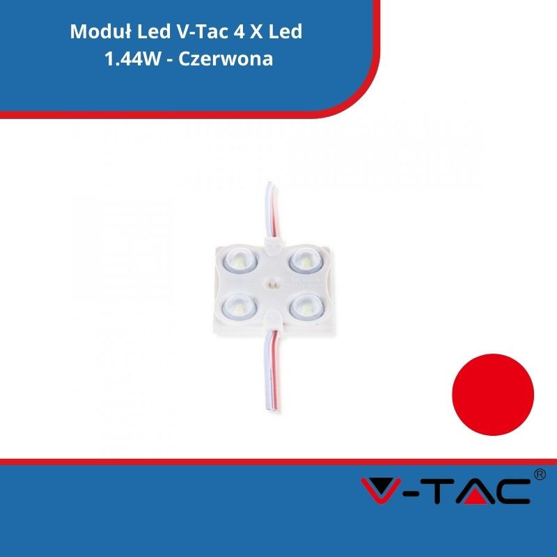 Moduł Led V-Tac 4 X Led 1.44W - Czerwona