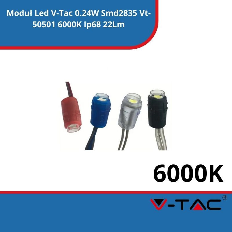 Moduł Led V-Tac 0.24W Smd2835 Vt-50501 6000K Ip68 22Lm