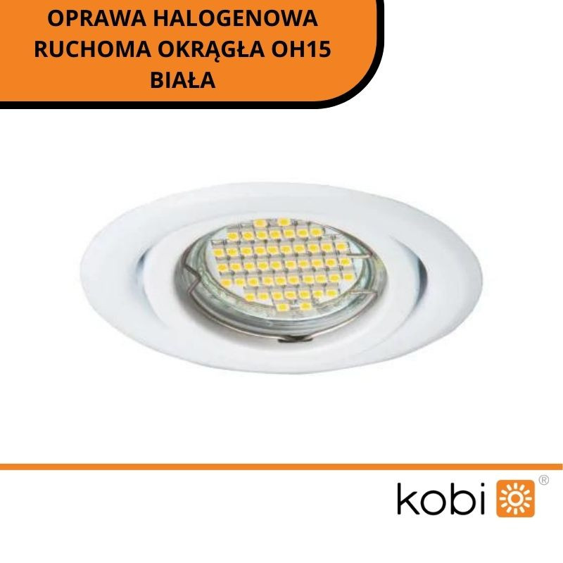 Oprawa Halogenowa Ruchoma Okrągła Oh15 Biała