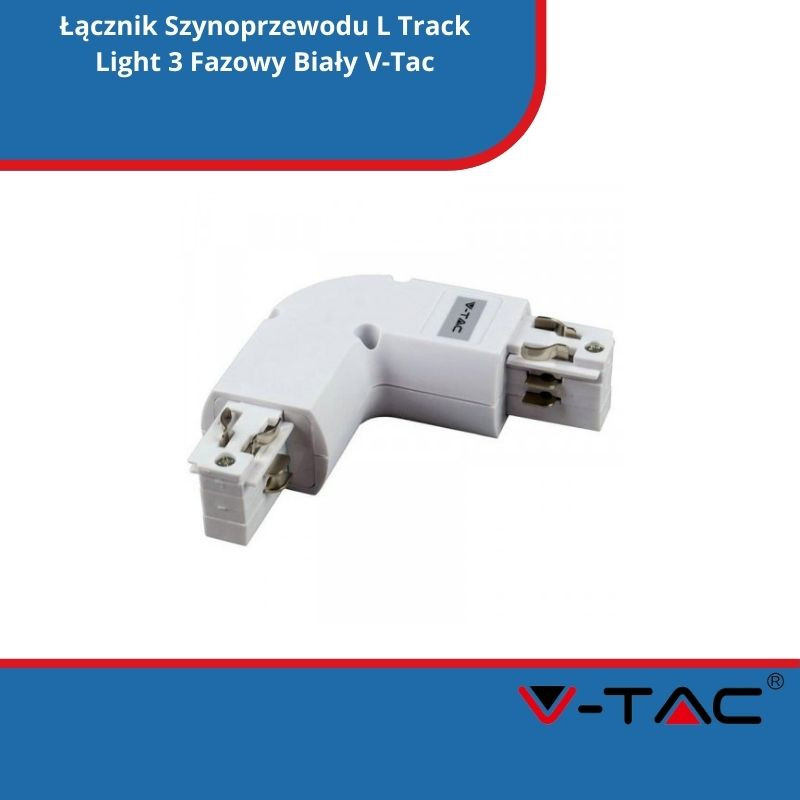 Łącznik Szynoprzewodu L Track Light 3 Fazowy Biały V-Tac