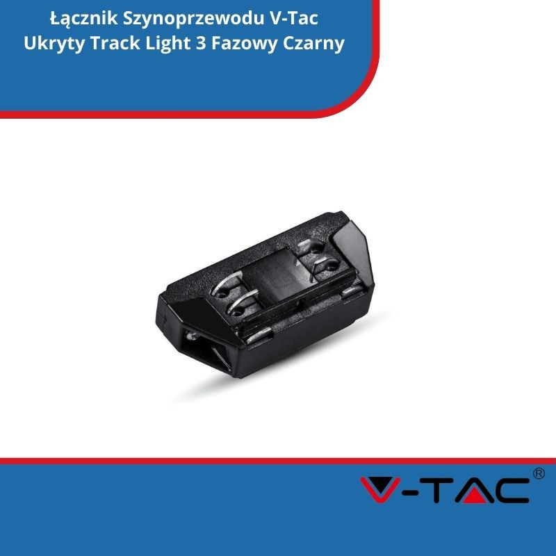 Łącznik Szynoprzewodu V-Tac Ukryty Track Light 3 Fazowy Czarny